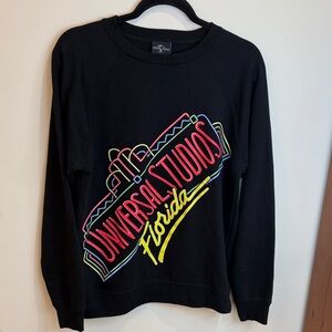 Universal Studios Black Lightweight Sweatshirt with Neon Graphic, Small